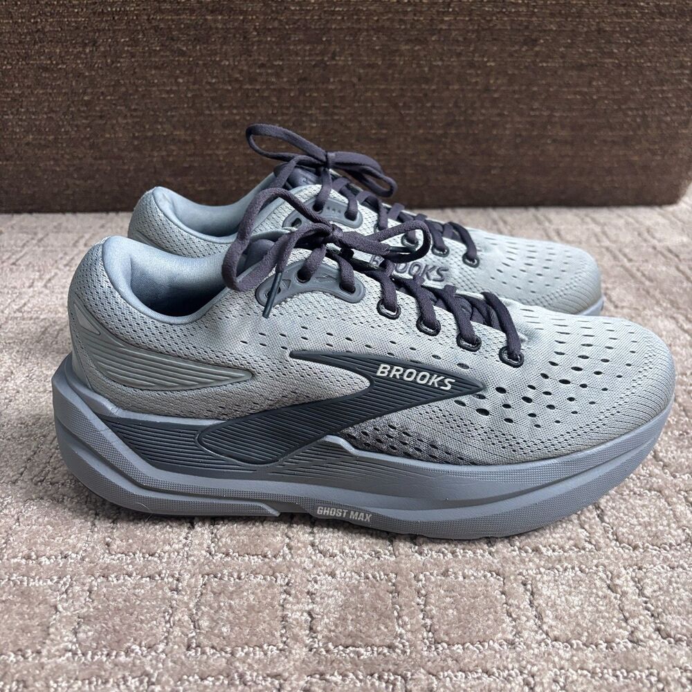 Brooks Ghost Max 3 Sneakers Mens 10 Wide (2E) Gray Lace Up Running 1104642E069